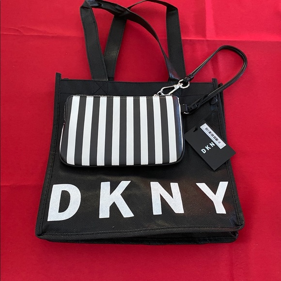 Donna Karan (DKNY) Black/White Wristlet with Bag - Picture 3 of 3